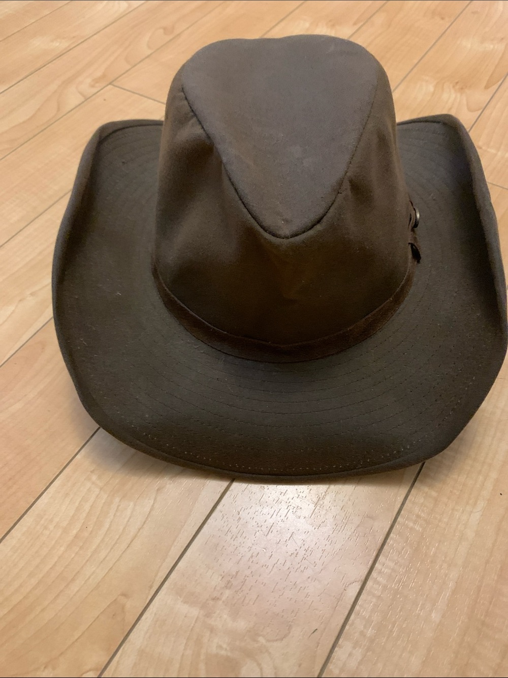 Structured Brown Oilcloth Outback Hat